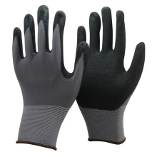 NMSAFETY 13 gauge Black nitrile sandy glove manufacturers from China with CE certificate